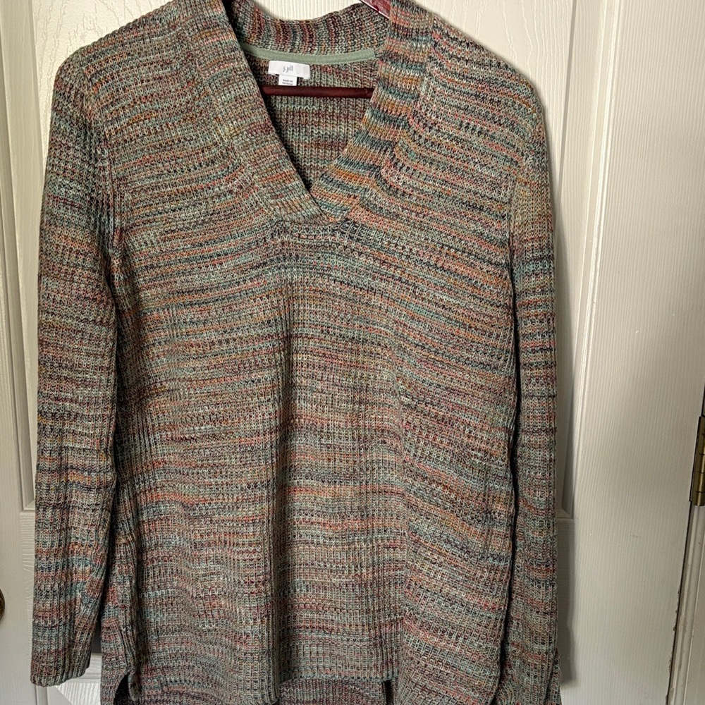 J. Jill Multicolor V-Neck Sweater